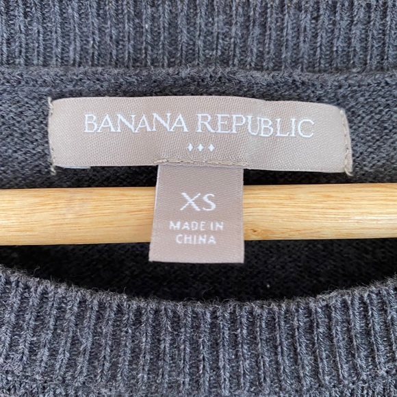 Banana Republic Split Back Lightweight Merino Sweater Slate Blue XS - Picture 6 of 7